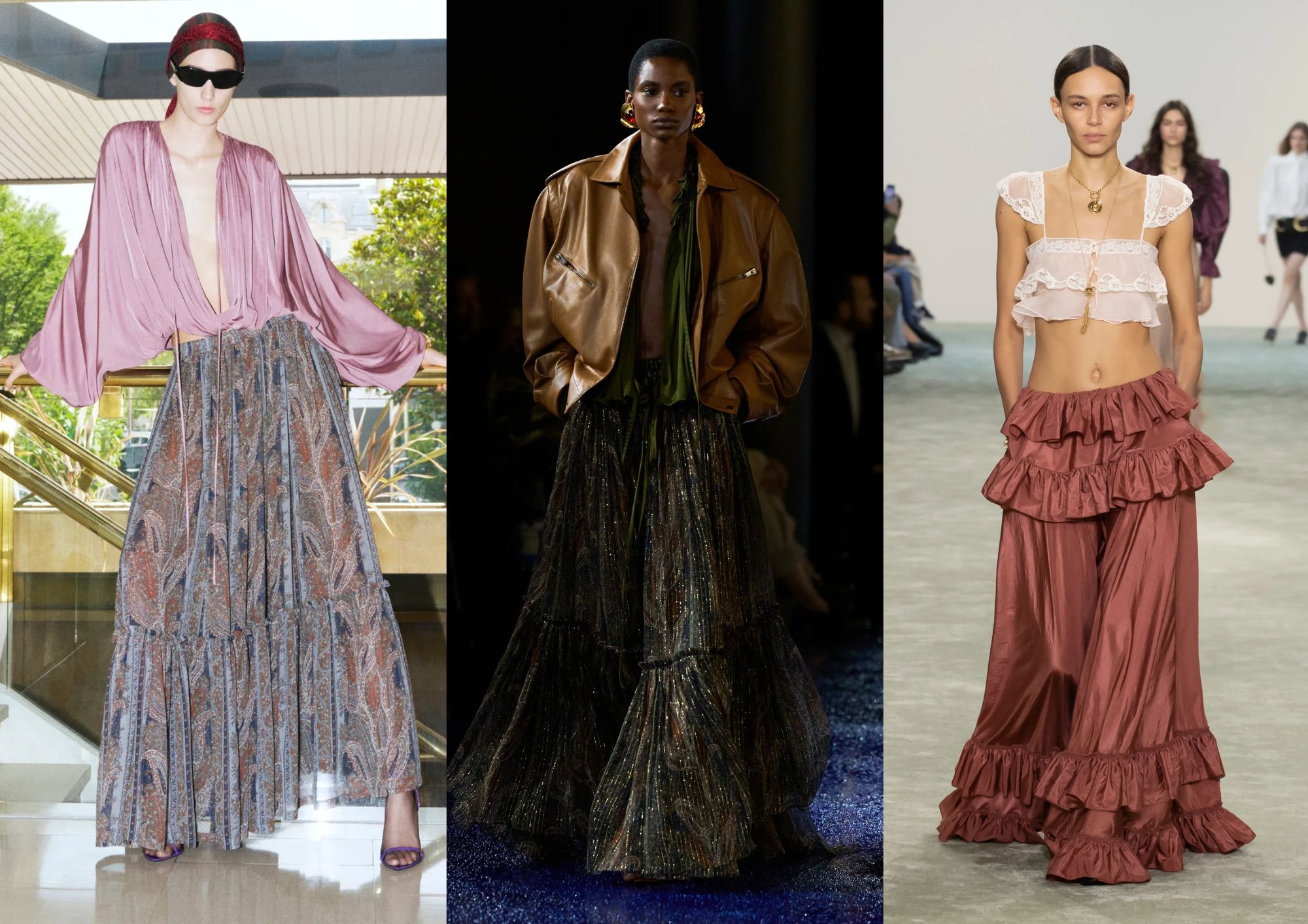 La falda boho toma el control del otoño